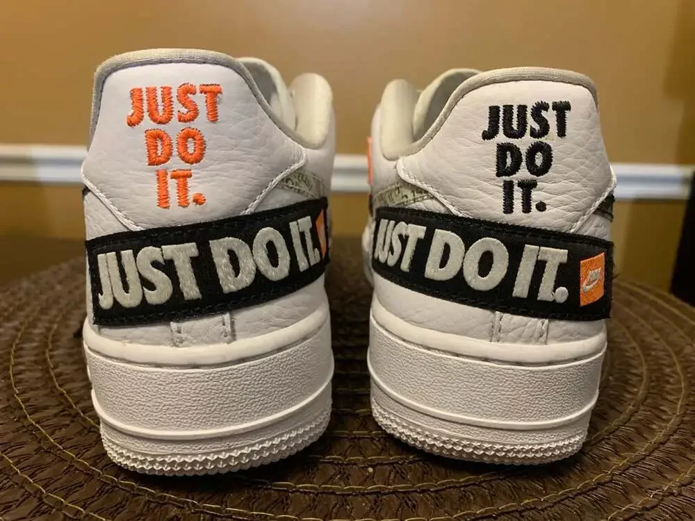 Nike Air Force 1 '07 PRM JDI 'Just Do It' White/Black-Total Orange 6.5Y